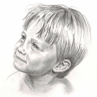 Pencil Drawing of small boy